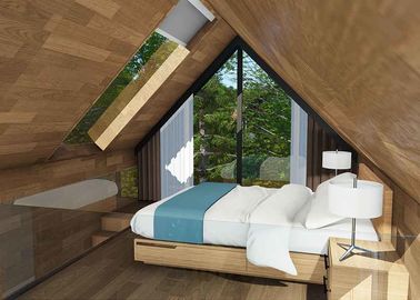 Καφετί ελαφρύ ξύλινο 1 Prefab σπίτι κρεβατοκάμαρων/μεγάλα Prefab σπίτια για την ανάπτυξη τουρισμού